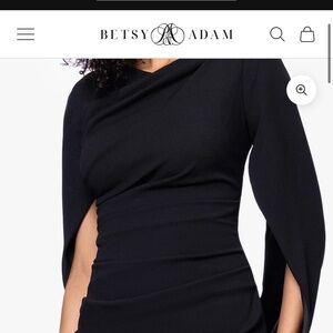 like new betsy & adam Jordan scuba short crepe draped dress - Size 8